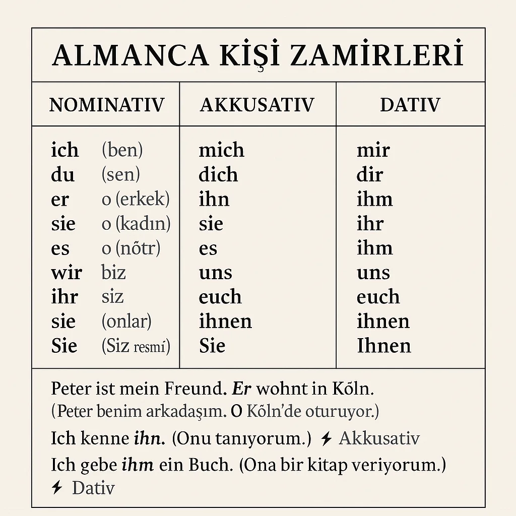 Almanca Kişi Zamirleri